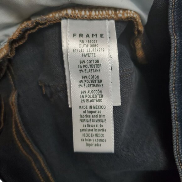 Frame LSJREV219 Fayette Skinny Jeanne Ankle Slit (Meas 36x28 11" Rise) Jeans A12 - Picture 7 of 10